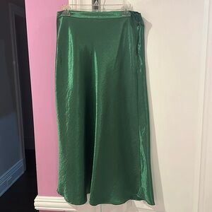 Green slip skirt